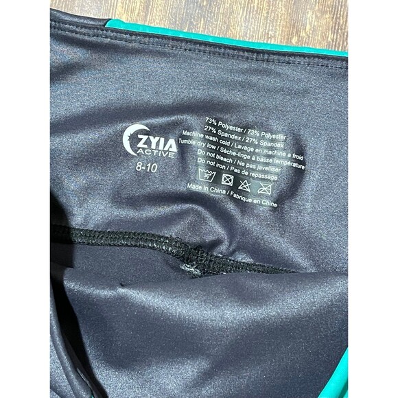 Zyia Active Jade River Stone Metallic Leggings size 8-10 - Picture 3 of 4